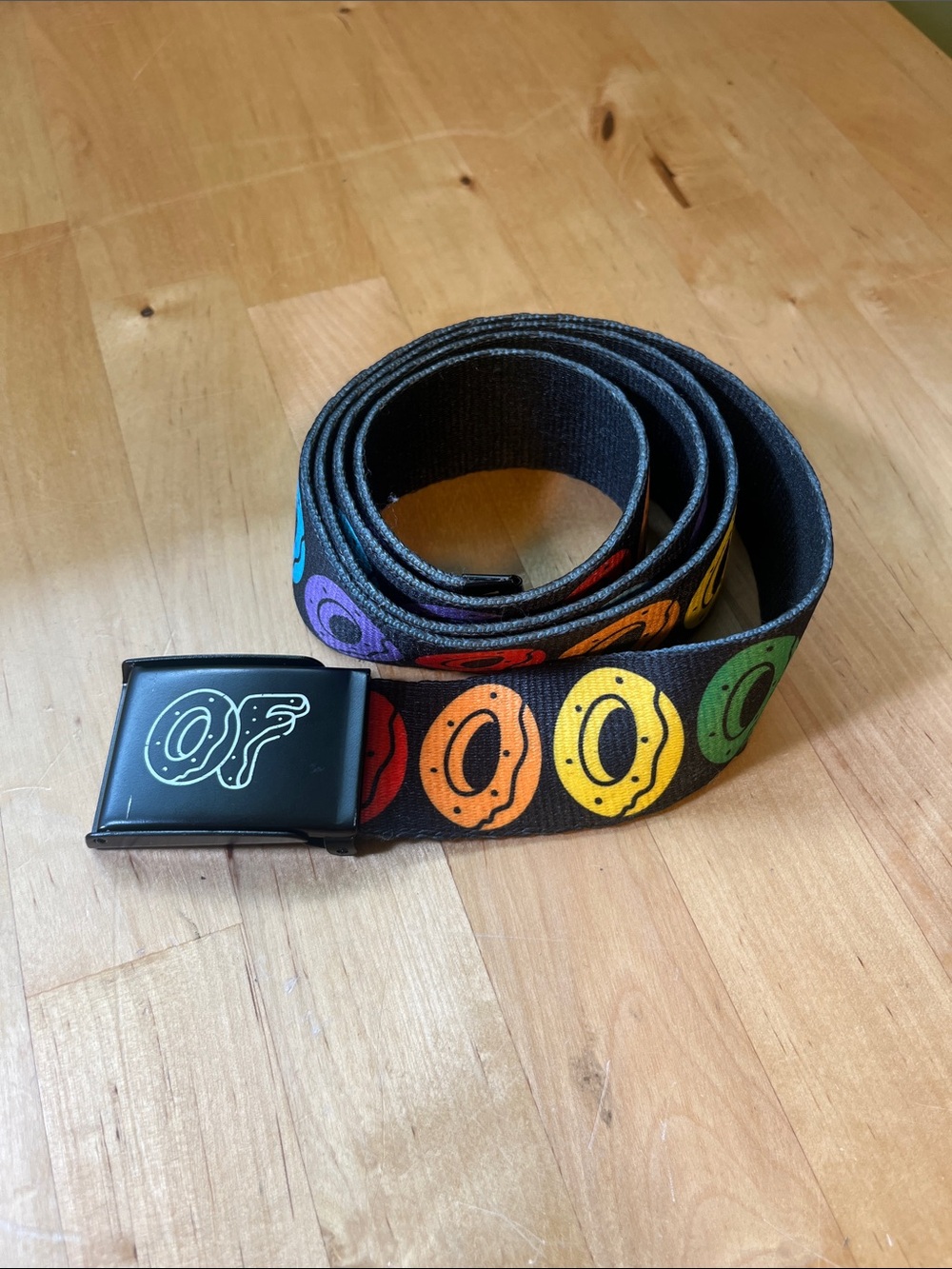 Odd Future Black Web Rainbow Donut Belt